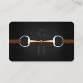 Eggbutt Snaffle Bit & Laced Reins Dubbel Monogram Visitekaartje (Voorkant)