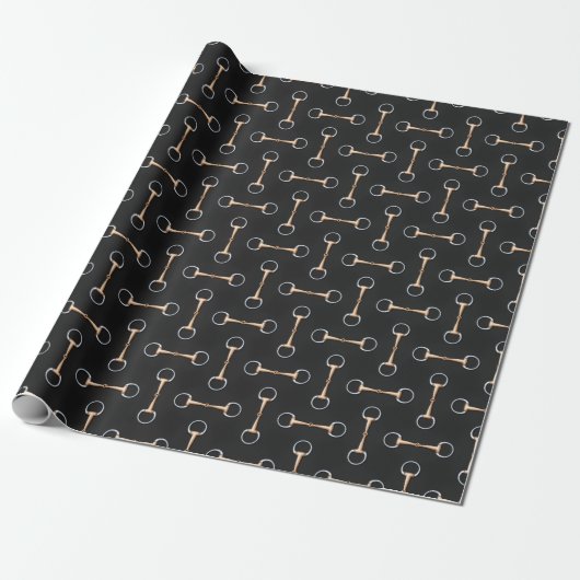 Eggbutt Snaffle Bits Equestrian (op grote schaal) Cadeaupapier (Uitgerold)