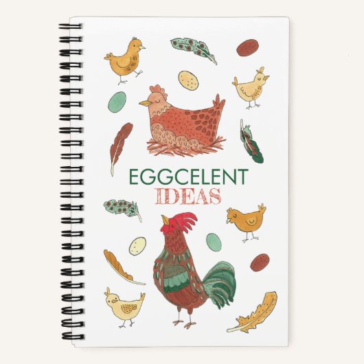 Eggcelent Ideas Funny Chicken Pun Notitieboek (Voorkant)