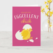 Eggcellent Chick - Valentijnsdag Kaart (Gele Bloem)