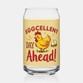 Eggcellent Day Ahead Funny Chicken Boerderij Blikvorm Glas (Achterkant)