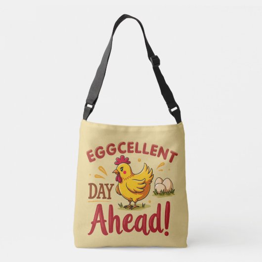 Eggcellent Day Ahead Funny Chicken Boerderij Crossbody Tas (Achterkant)