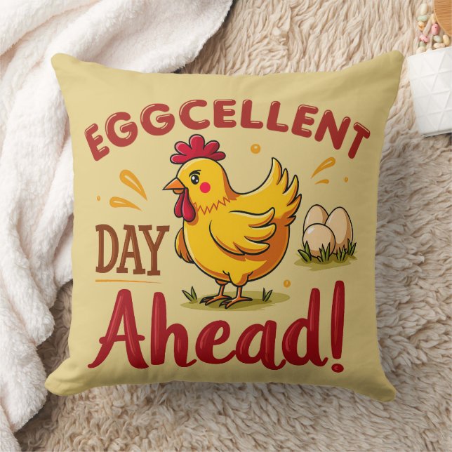 Eggcellent Day Ahead Funny Chicken Boerderij Kussen (Deken)