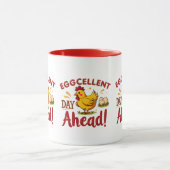 Eggcellent Day Ahead Funny Chicken Boerderij Mok (Midden)