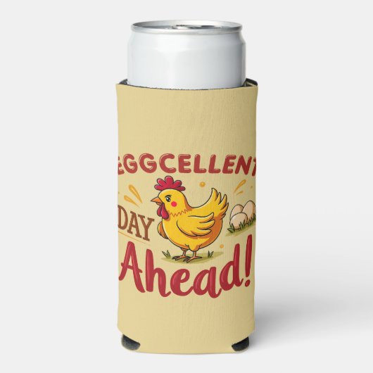 Eggcellent Day Ahead Funny Chicken Boerderij Seltzer Blikjeskoeler (Seltzer Voorkant)