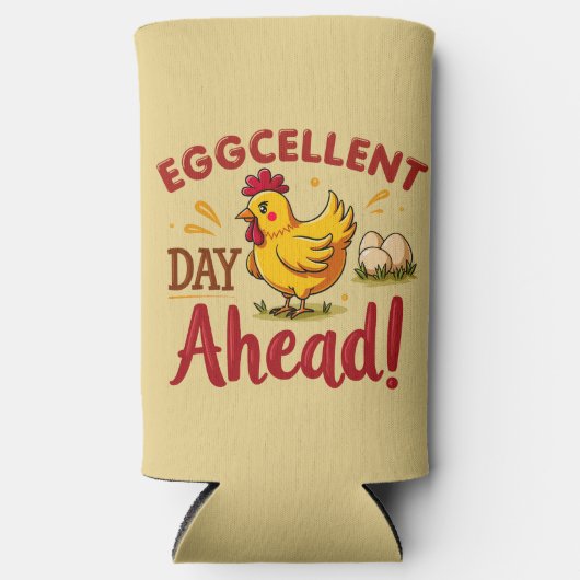 Eggcellent Day Ahead Funny Chicken Boerderij Seltzer Blikjeskoeler (Voorkant)