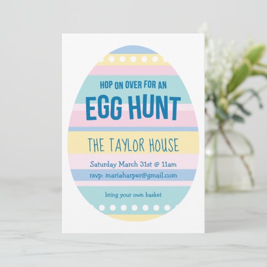 Eggcellent Easter Egg Hunt Invite Kaart (Staand voorkant)