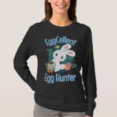 Eggcellent Egg Hunter Cute Easter Bunny Quote Sayi T-shirt (Voorkant)