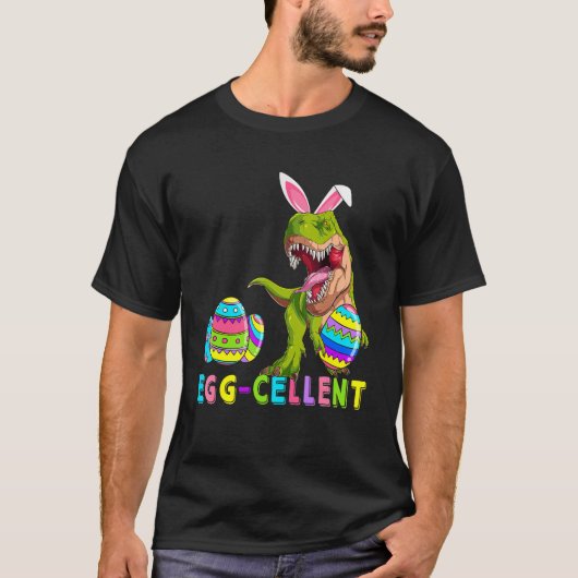 Eggcellent Eggs Cellent Hunter Dinosaur Bunny rex T-shirt (Voorkant)