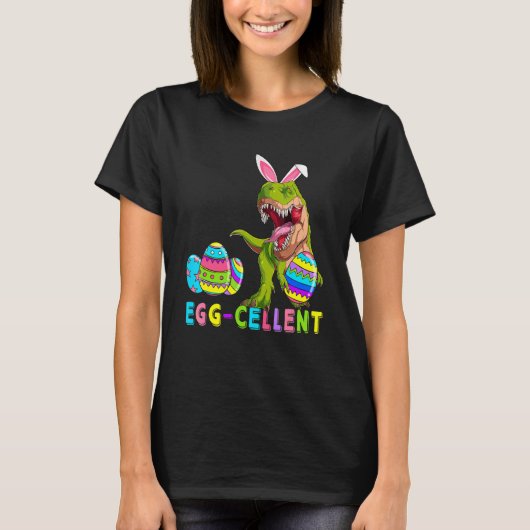 Eggcellent Eggs Cellent Hunter Dinosaurus Bunny Re T-shirt (Voorkant)