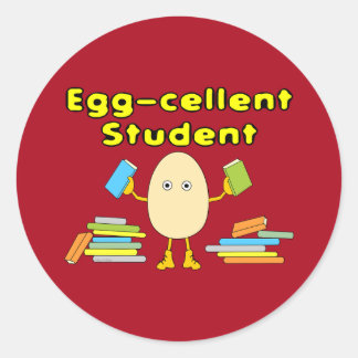 Eggcellent-student Ronde Sticker