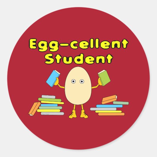 Eggcellent-student Ronde Sticker (Voorkant)
