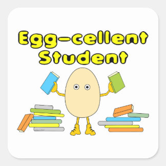 Eggcellent-student Vierkante Sticker