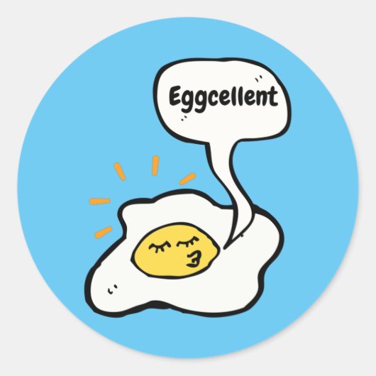 Eggcellent Sunny Side Up Ronde Sticker (Voorkant)