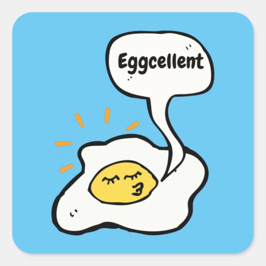 Eggcellent Sunny Side Up Vierkante Sticker (Voorkant)