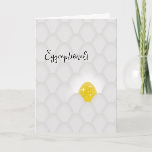 Eggceptional! Yellow Glitter Egg Congratulations Kaart (Voorkant)