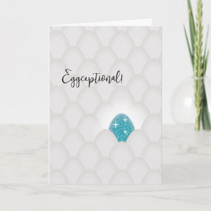 Eggceptioneel! Blauwe Glitter Ei Felicitaties Kaart