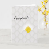 Eggceptioneel! Gele Glitter Ei Felicitaties Kaart (Gele Bloem)