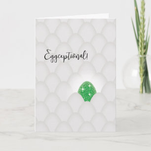 Eggceptioneel! Groene Glitter Ei Felicitaties Kaart