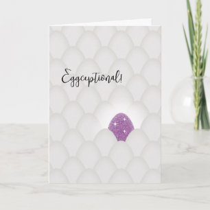 Eggceptioneel! Paarse Glitter Ei Felicitaties Kaart
