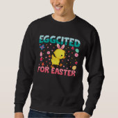 Eggcited For Easter Bunny Duck Rabbit  Kids Trui (Voorkant)