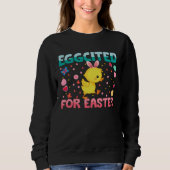 Eggcited For Easter Bunny Duck Rabbit  Kids Trui (Voorkant)