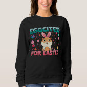 Eggcited For Easter Bunny Guinea Pig Rabbit Kids Trui (Voorkant)
