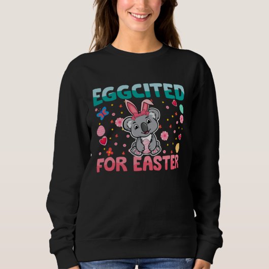 Eggcited For Easter Bunny Koala Rabbit Kids Trui (Voorkant)