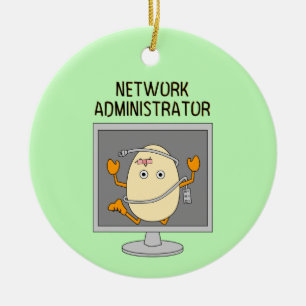 Egghead voor netwerkbeheerder keramisch ornament