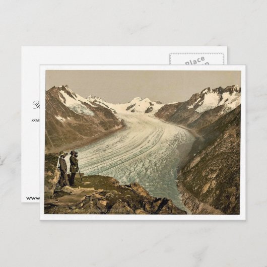 Eggishorn, Grand Aletsch Glacier, met Jungfrau, M Briefkaart (Voorkant / Achterkant)