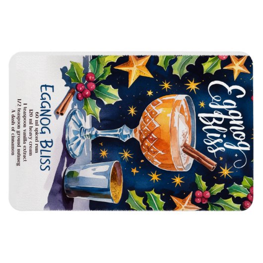 Eggnog Bliss Holiday Cocktail Recept Magneet (Horizontaal)