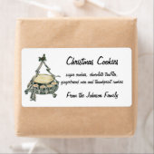 Eggnog in een antieke kerstboom-punchkom etiket (Insitu)