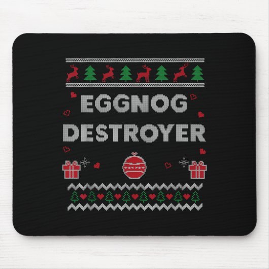 Eggnog Lover Funny Ugly Christmas Style Xmas Gift  Muismat (Voorkant)
