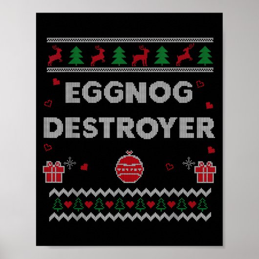 Eggnog Lover Funny Ugly Christmas Style Xmas Gift  Poster (Voorkant)