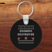 Eggnog Lover Funny Ugly Christmas Style Xmas Gift  Sleutelhanger (Voorkant)