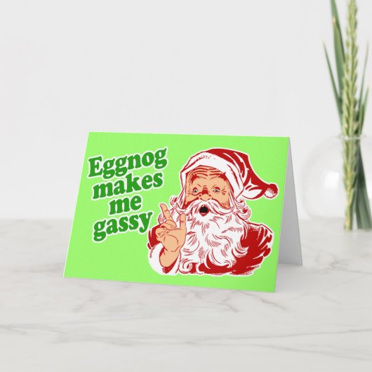 Eggnog Makes Santa Fart Feestdagen Kaart (Voorkant)