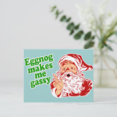 Eggnog Makes Santa Fart Feestdagenkaart (Staand voorkant)