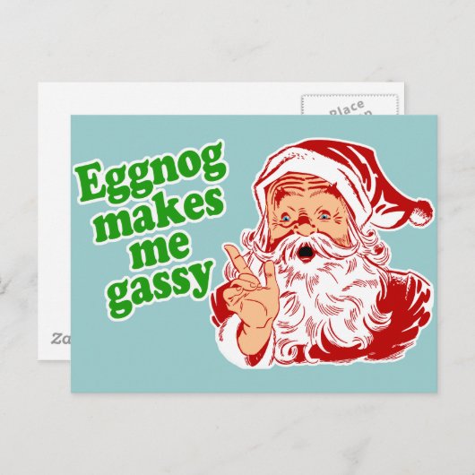 Eggnog Makes Santa Fart Feestdagenkaart (Voorkant / Achterkant)
