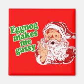 Eggnog Makes Santa Fart Magneet (Voorkant)