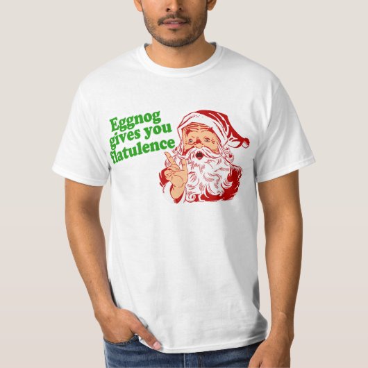 Eggnog Makes Santa Fart T-shirt (Voorkant)