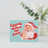 Eggnog Makes Santa Flatulent Feestdagenkaart (Staand voorkant)