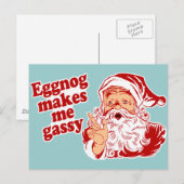 Eggnog Makes Santa Flatulent Feestdagenkaart (Voorkant / Achterkant)