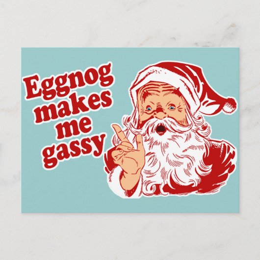 Eggnog Makes Santa Gassy Feestdagenkaart (Voorkant)