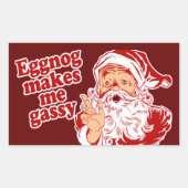 Eggnog Makes Santa Gassy Rechthoekige Sticker (Voorkant)