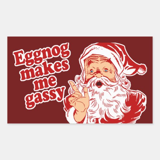 Eggnog Makes Santa Gassy Rechthoekige Sticker (Voorkant)