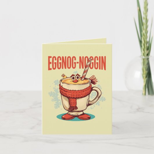 Eggnog-noggin – Grappige Kerst Eggnog Grappenmaker Kaart (Voorkant)