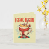 Eggnog-noggin – Grappige Kerst Eggnog Grappenmaker Kaart (Gele Bloem)