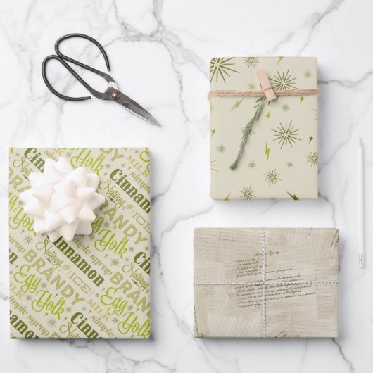 Eggnog Recept Collectie - avocado Inpakpapier Vel (Voorkant)