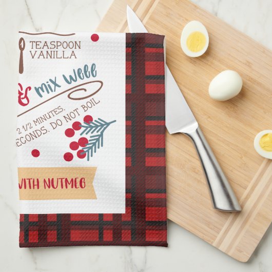Eggnog Recept Feestelijke Kerst Custom Theedoek (Quarter Fold)