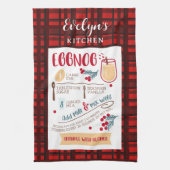 Eggnog Recept Feestelijke Kerst Custom Theedoek (Verticaal)